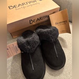BearPaw Black Cozy Slippers